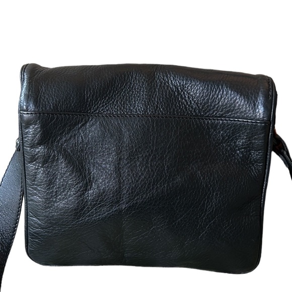 Just Female Ever Black Leather Flap Shoulder Bag Crossbody - Picture 6 of 16